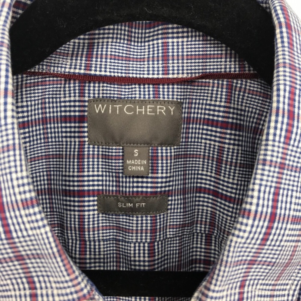 Witchery Blue Slim Fit Cotton Dress Shirt